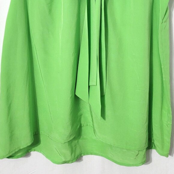 Lilly Pulitzer Womens Silk Sleeveless Dahlia Blouse Size L Green Tie Neck Preppy - Picture 5 of 11